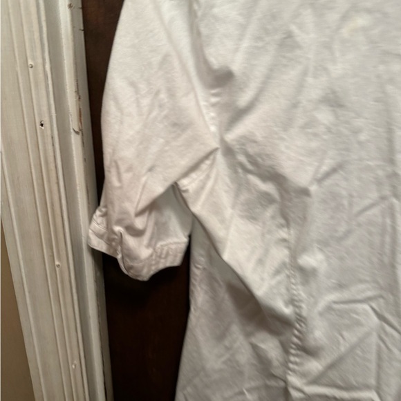 Women’s XL Stretch White Short Sleeve Fred David Button Down Shirt - Picture 6 of 6